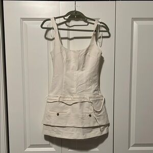 NWT Zara cream belted dress large